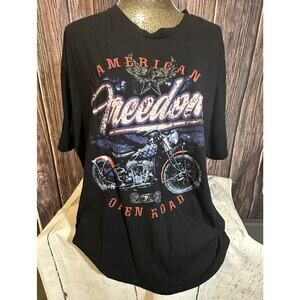 American Freedom Open Road Motorcycle T Shirt Mens Size 2xL